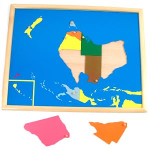 Puzzle Map of AUSTRALIA with Frame