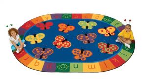 123 ABC Butterfly Fun Rug 6'9" x 9'5" Oval