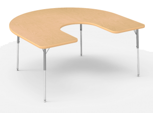 Horseshoe shape table with standard legs size - 60x66